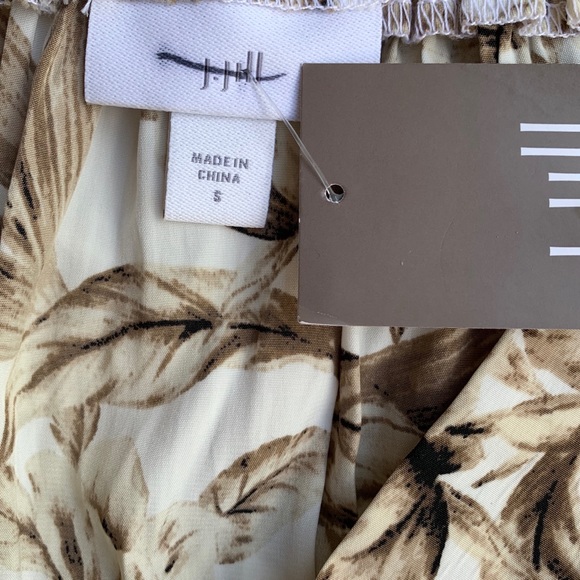 J JILL RUFFLED HI LOW HEM-BEIGE/CREAM FLORAL SKIRT - Picture 9 of 15